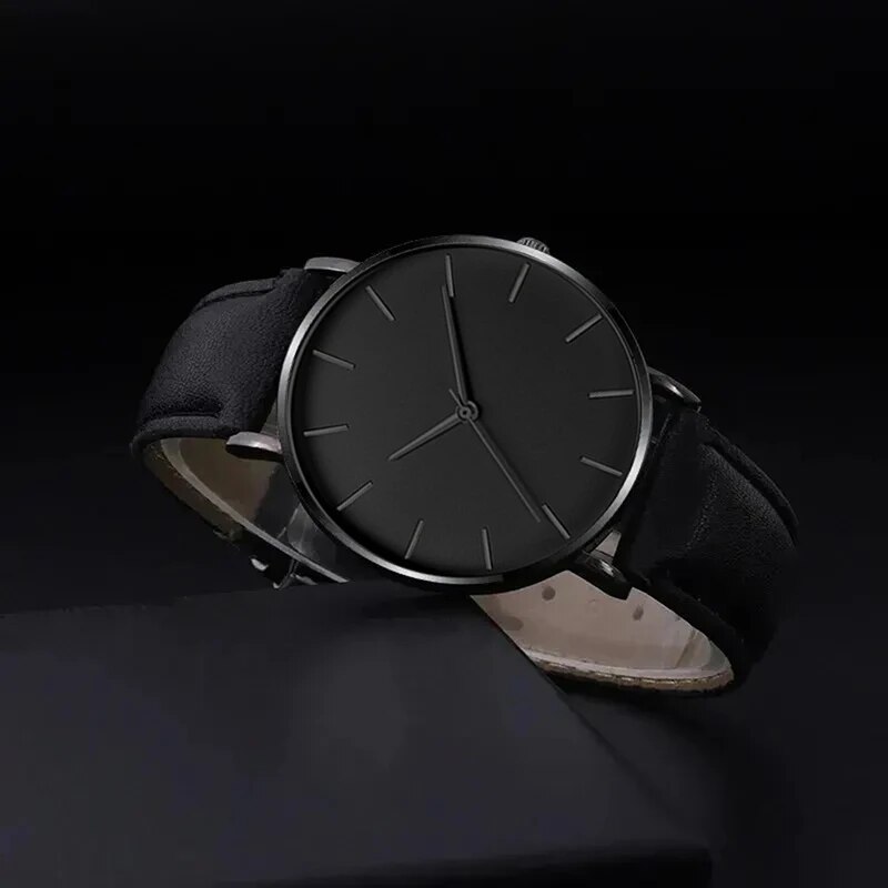 Fashion Mens Quartz Wristwatch, Luxury Leather Bracelet, Casual Business Watch
