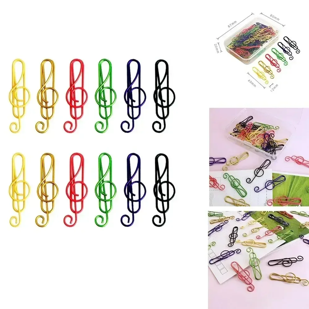 Cute Page Marker Notebook Organizer, Vibrant Music Note Paper Clips for Stationery & Craft Supplies
