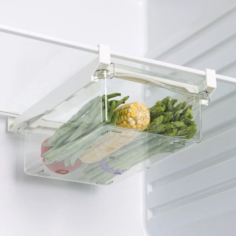 Sliding Refrigerator Drawer Food Storage Box Shelf Organizer
