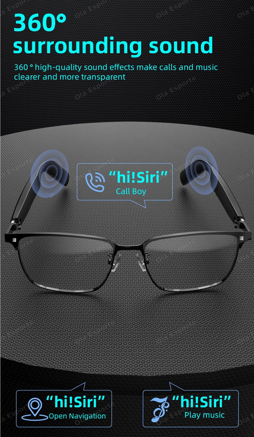 2 in 1 Magnetic Smart Glasses Bluetooth Audio UV Protection Sunglasses