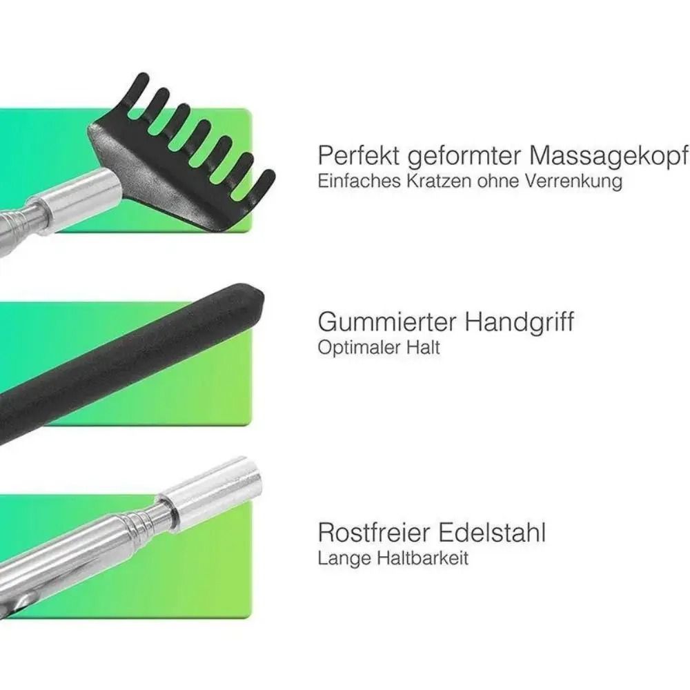 Telescopic Stainless Steel Back Scratcher Massager with Carry Bag