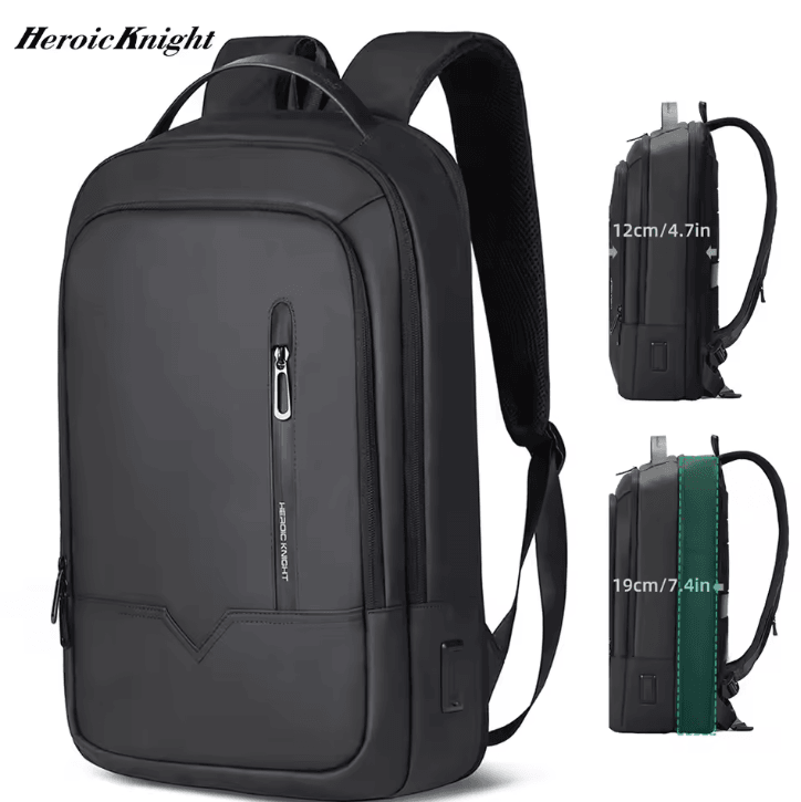Heroic Knight Slim 15.6-Inch Laptop Backpack – Waterproof Business & School Bag with USB Charging