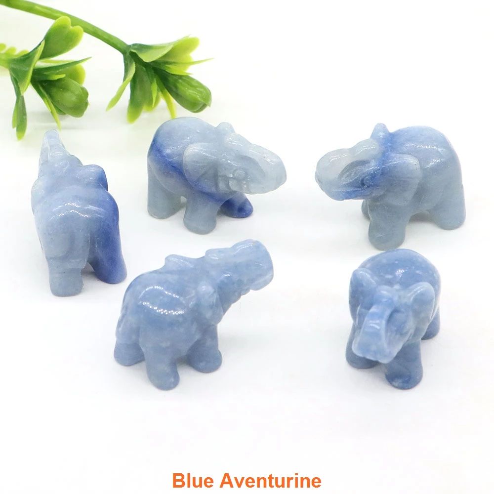Lucky Amethyst Crystal Elephant Figurine Mini Hand-Carved Healing Stone Decor