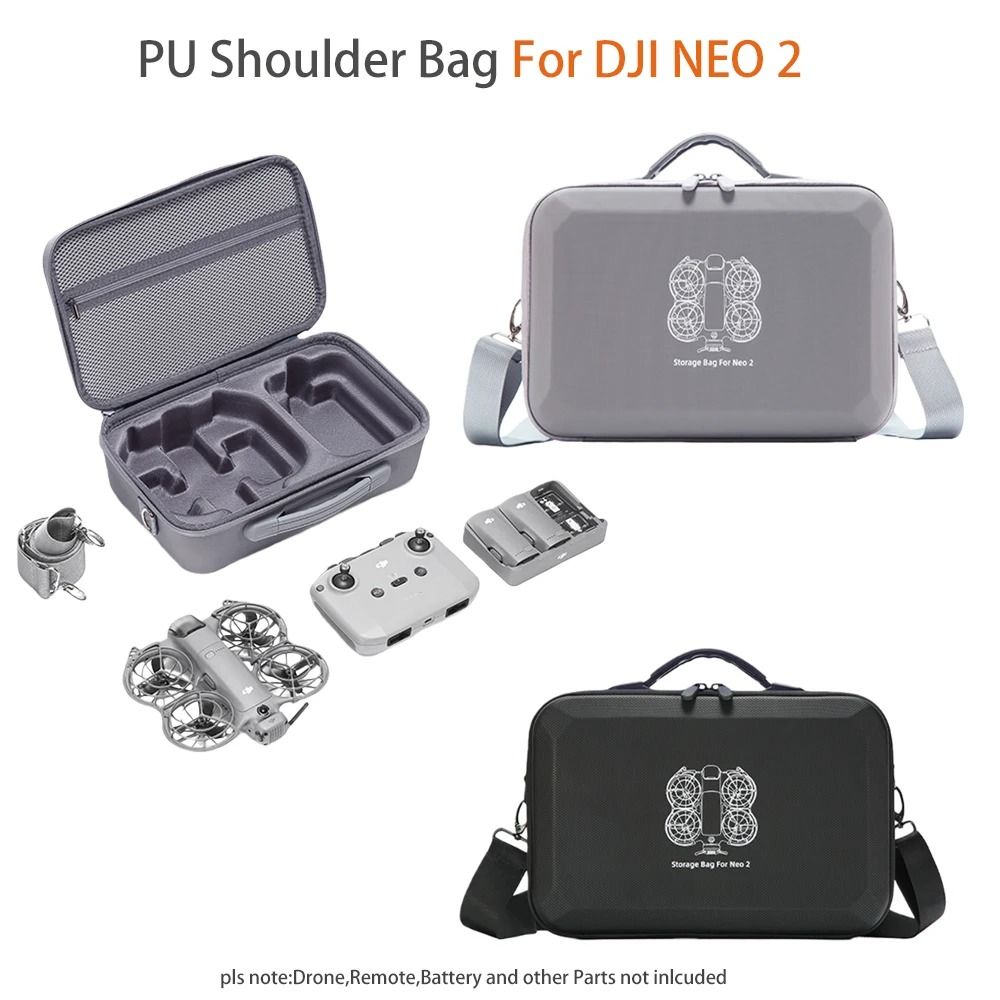 Shockproof Shoulder Carrying Case for DJI Neo 2 with RC N3 and Battery Storage