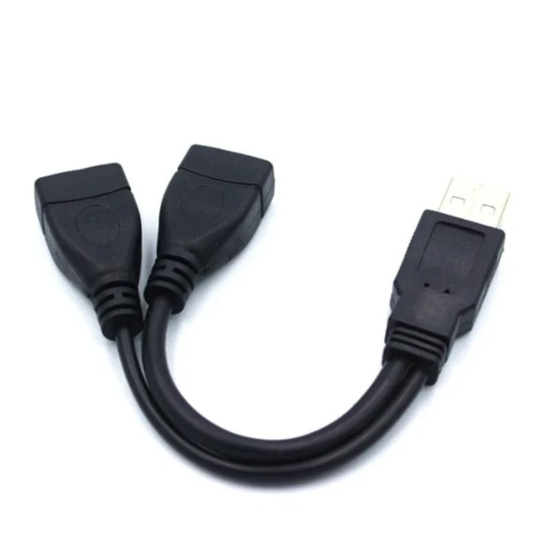 USB 2.0 Y Splitter Cable 1 Male to 2 Female Extension Adapter