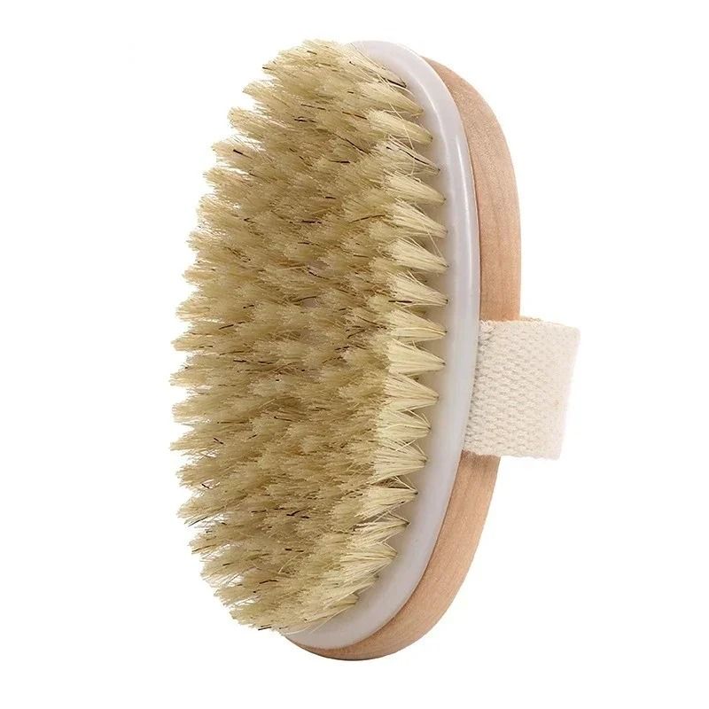2 In 1 Natural Bristle Dry Skin Body Massage Brush