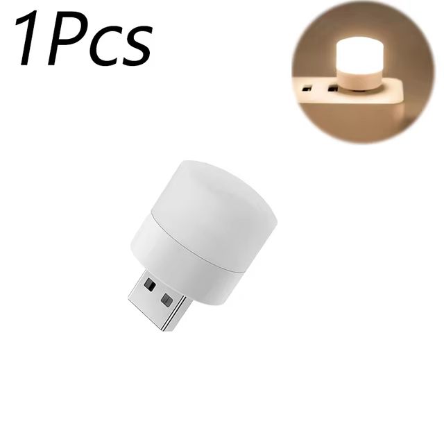 Mini USB Night Light Warm White LED Eye-Protection Reading Lamp