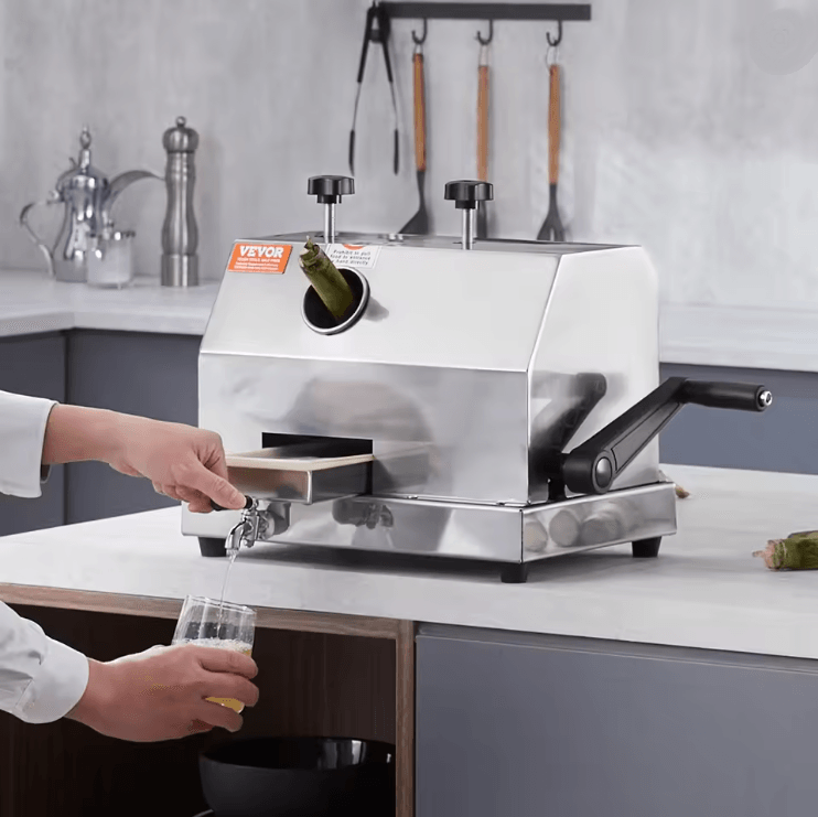 SucceBuy Commercial Sugar Cane Juicer Machine with Stainless Steel Rollers and Large Inlet