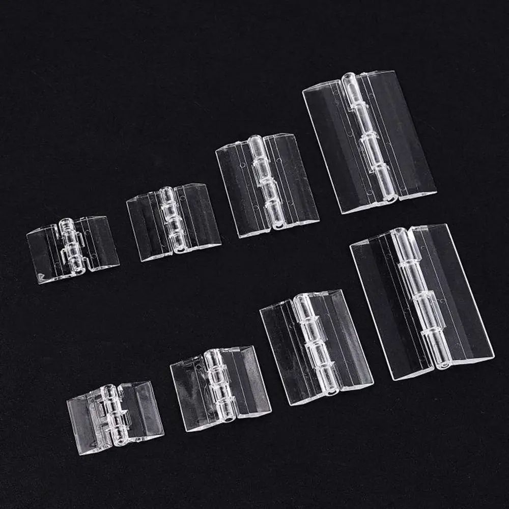 2 Pcs Clear Folding Door Hinges – Transparent Acrylic/ABS Cabinet Hinges for Furniture Doors, Foldable Hardware