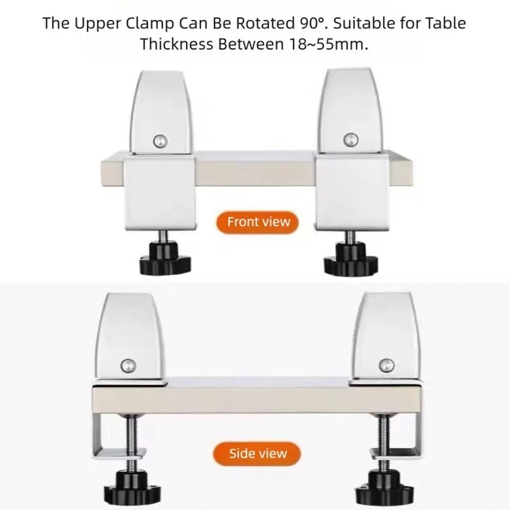 Adjustable Aluminum Desk Partition Clamp Glass Divider Clip (Black White Silver)