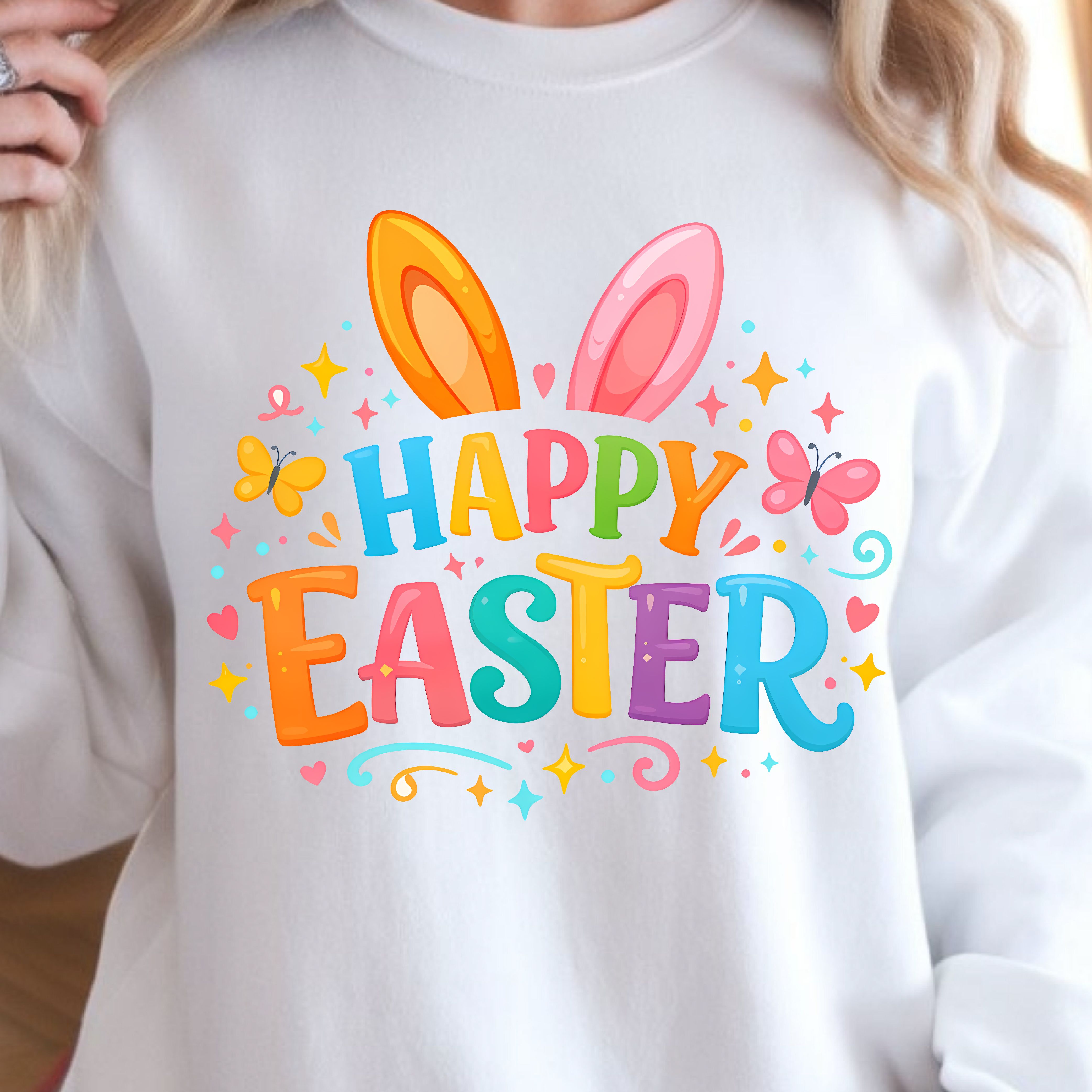 Happy Easter Shirt – Bunny Ears Design Easter Tee