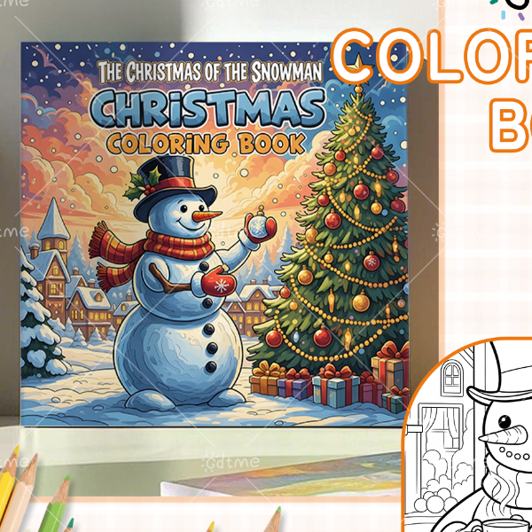Cozy Christmas Coloring Book for Adults, Creative Holiday Gift, Santa Claus and Snowman Designs