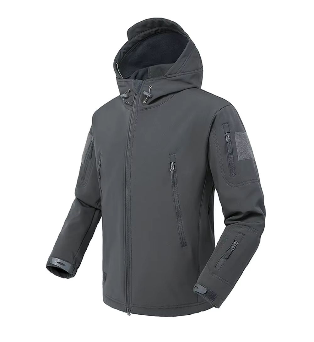 Men's Tactical Soft Shell Jacket – Military Waterproof Windproof Combat Hooded Coat