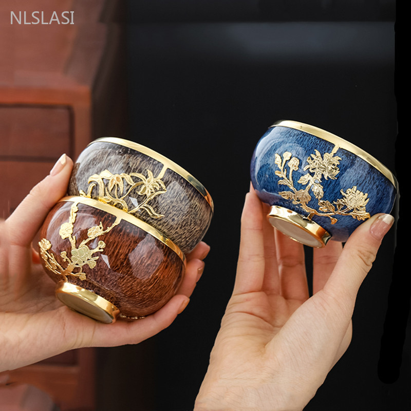 Antique Zen Ceramic Tea Cup Set, High Quality Kiln Change Master Cup, Exquisite Teacup Gift Box, Small Beauty Tea Bowl