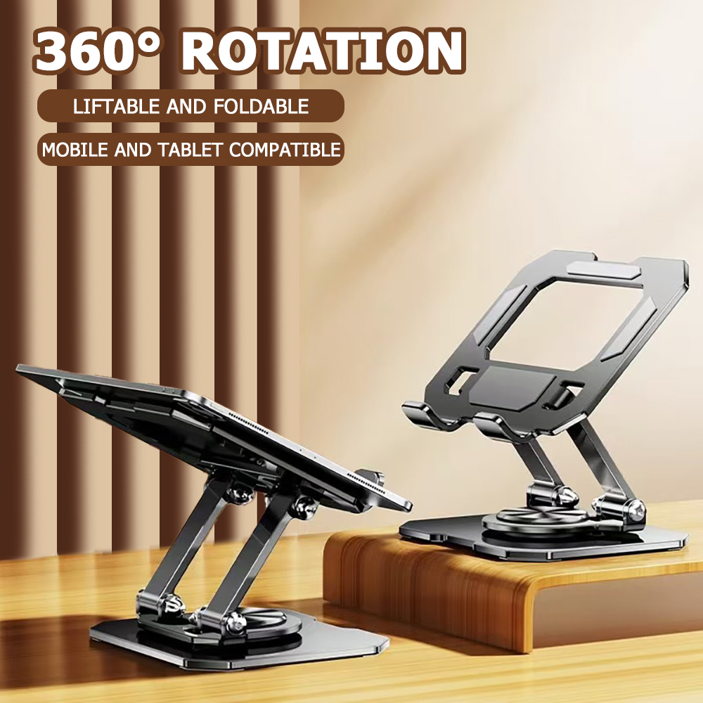 Adjustable Foldable Desktop Stand Holder, 360 Rotatable Tablet Stand, Compatible with iPad Pro Air Mini Laptop Tablet