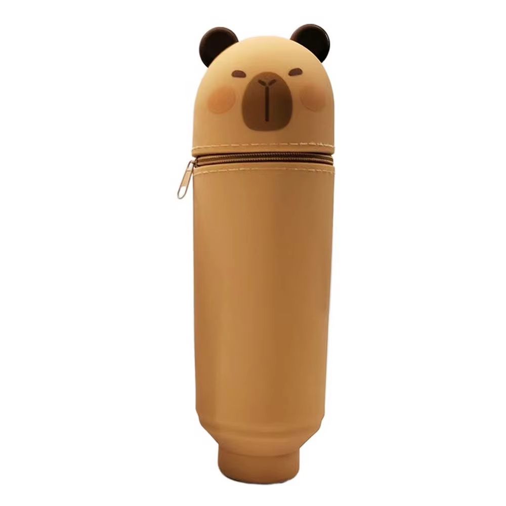 Silicone Cartoon Animal Pencil Case Foldable Pen Pouch with Zipper