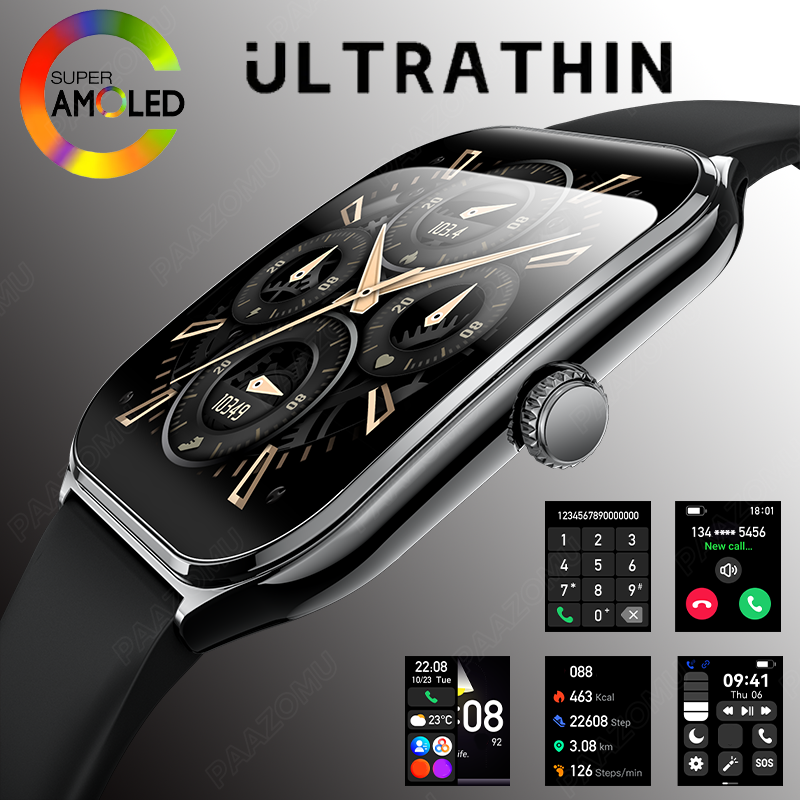 New Ultra Thin Smart Watch men Display HD Call Reminder Always Show Time Smartwatch