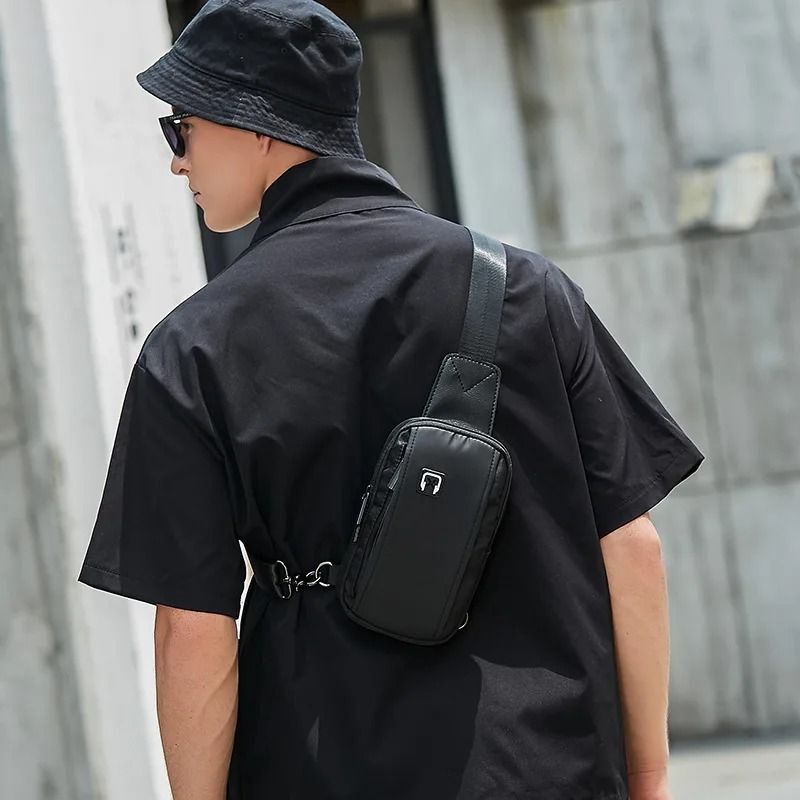 Mens Japanese Oxford Cloth Chest Crossbody Bag