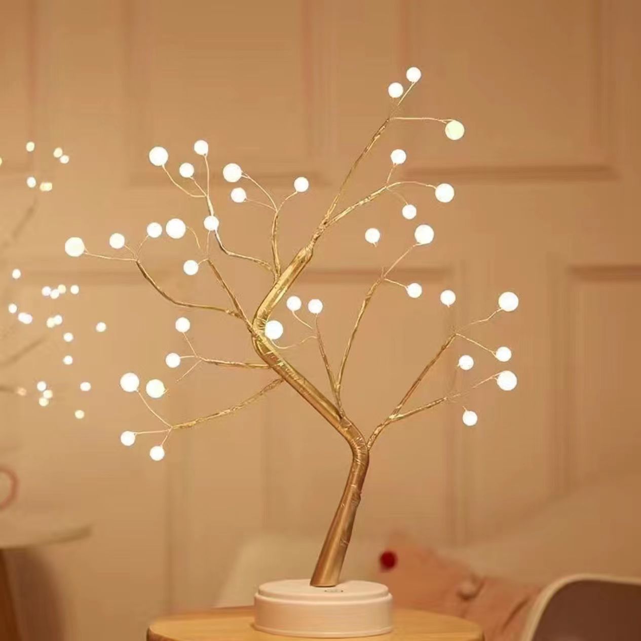 Touch Switch Table Tree Night Light, Desktop Tree LED Lamp, Artificial Bonsai Cherry Blossom