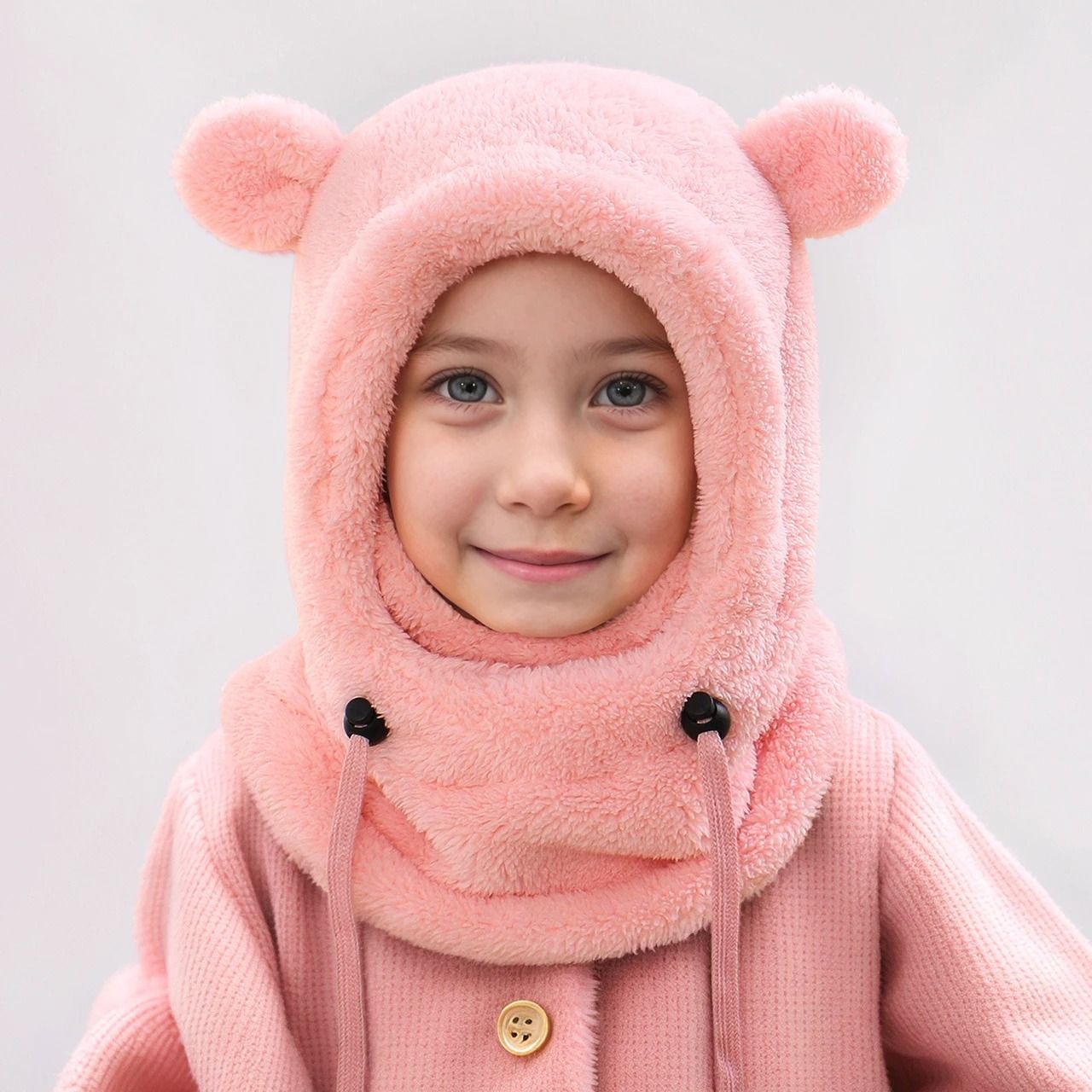 Integrated Bear Balaclava System – Premium Childrens Thermal Headgear & Plush Scarf