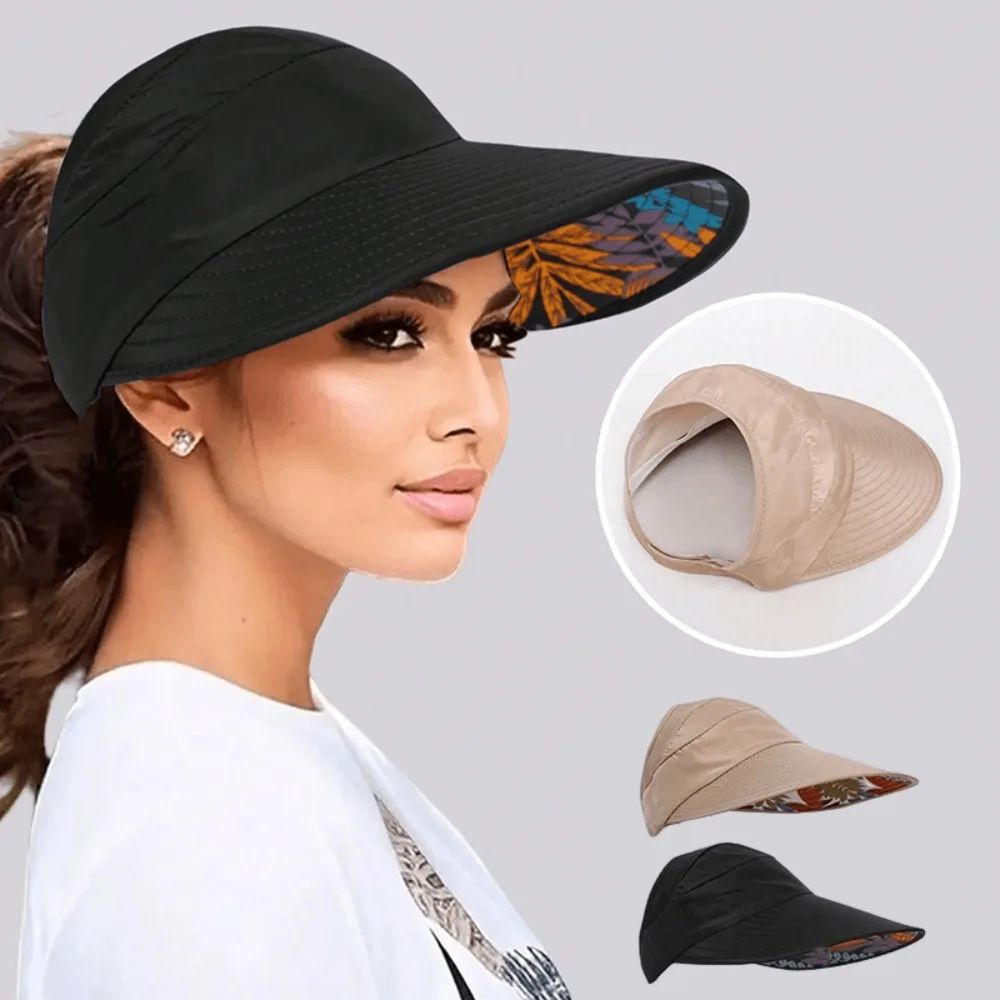 Wide Brim Ponytail Sun Hat