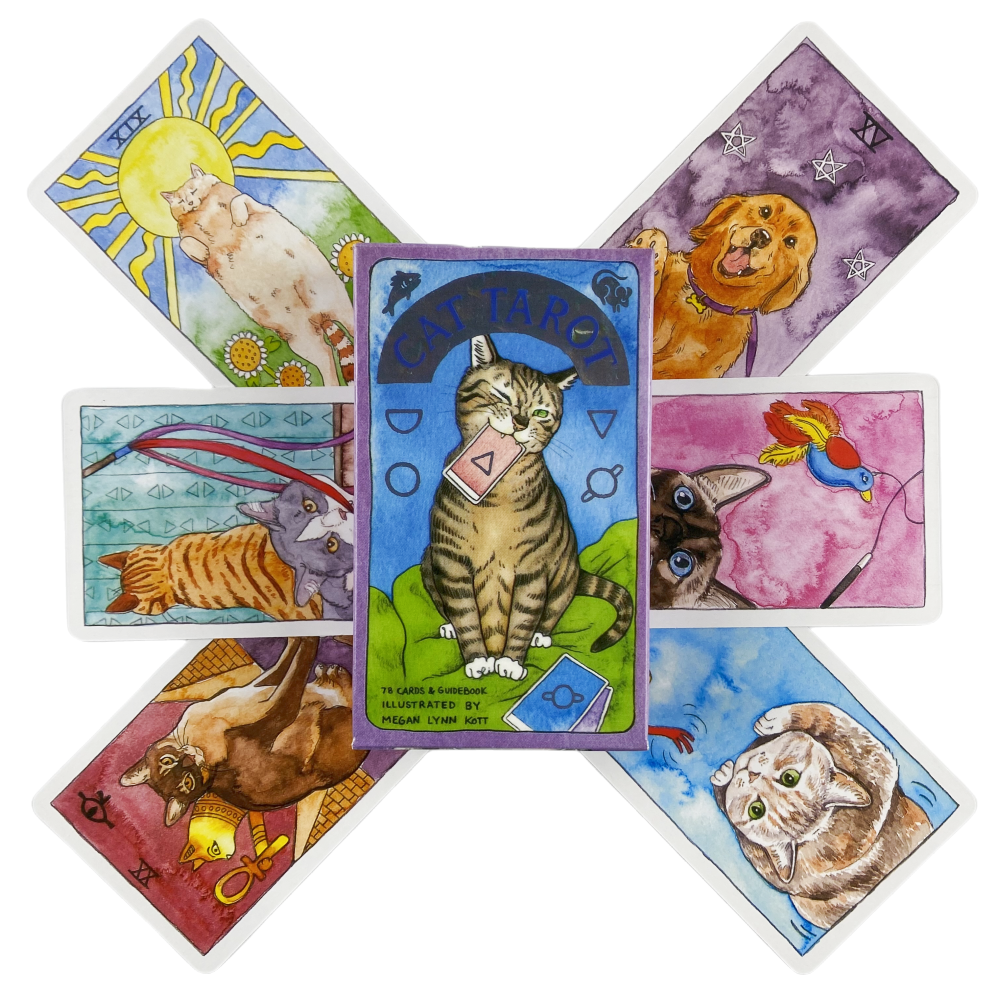 Cute Cat Tarot Cards Deck Oracle English Visions Divination Edition Board Playing Games for Beginners & Collectors