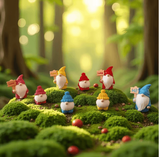8pcs Mini Garden Gnome Blind Bag Set Cute Dwarf Doll Micro Landscape Ornaments for DIY Decor