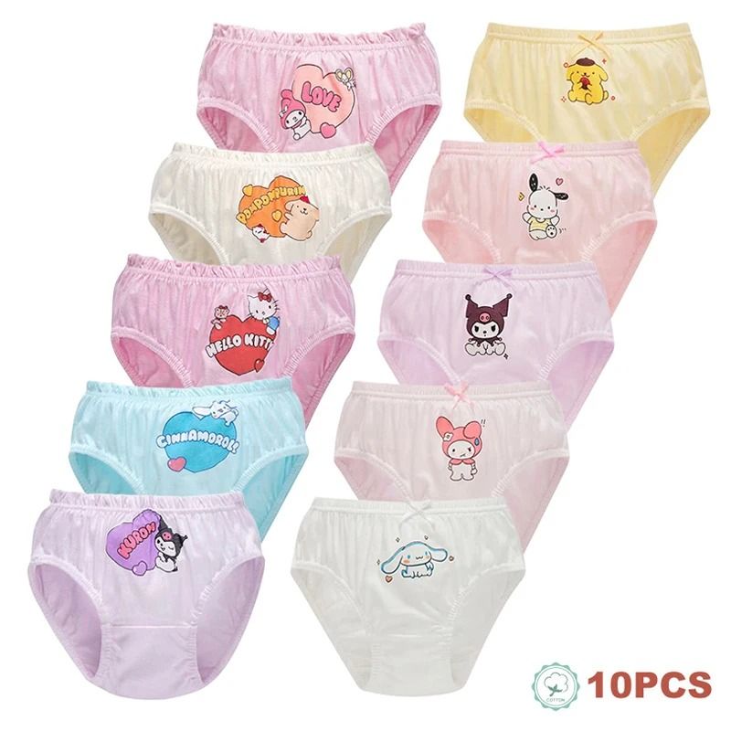Girls Cotton Cartoon Character Underwear Set Soft Triangle Briefs for Kids