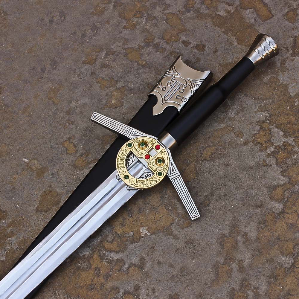 Netflix Witcher Steel Geralt Silver Sword Monster Slayer Replica With Engraving