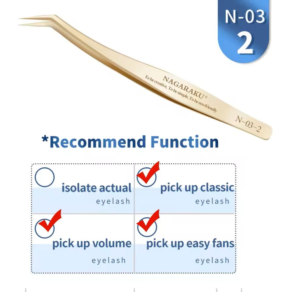 Womens Stainless Steel Eyelash Extension Tweezers