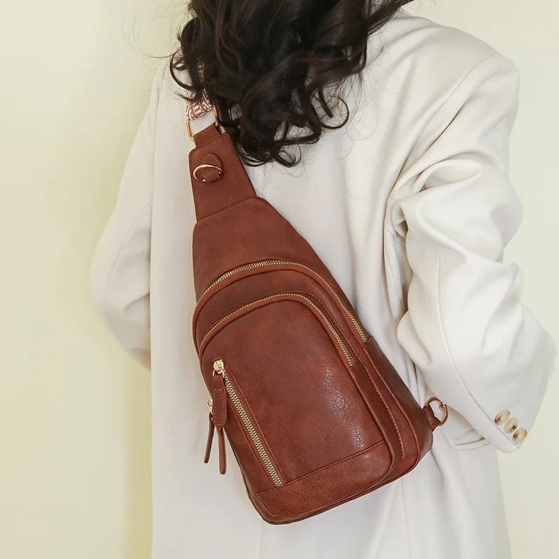 PU Womens Chest Bag Single Shoulder Crossbody