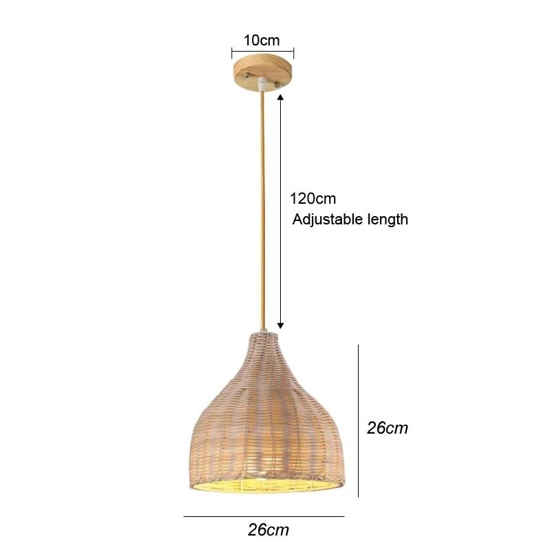 Rattan Wicker Bamboo Pendant Ceiling Lamp