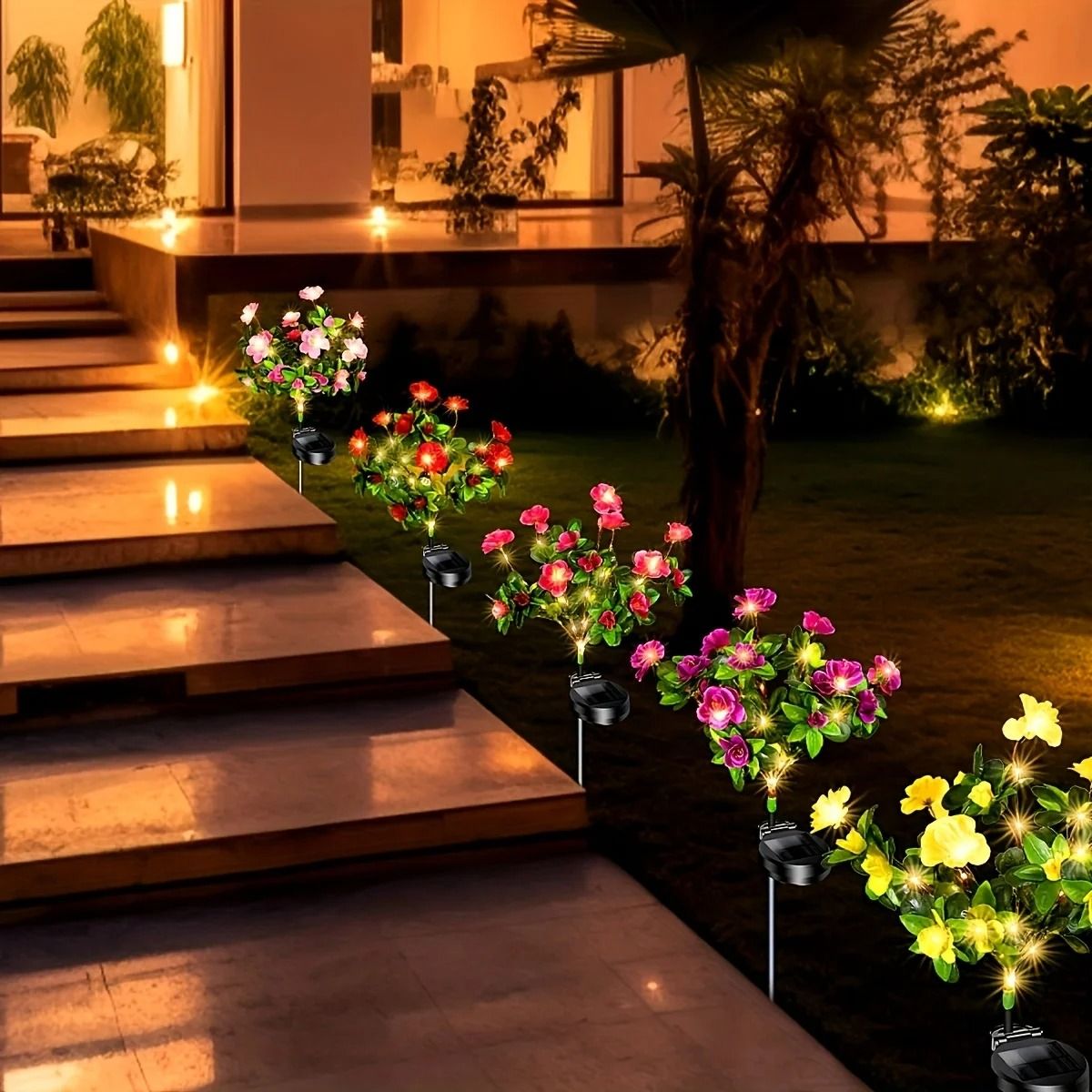 Waterproof Solar Azalea Flower Landscape Light