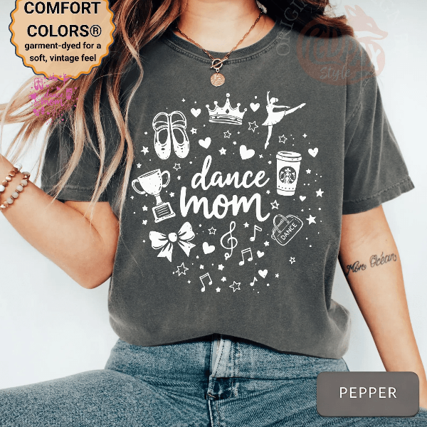 Dance Mom Shirt Ballet Slippers Graphic Dance Mom Life Tee Competition Gift