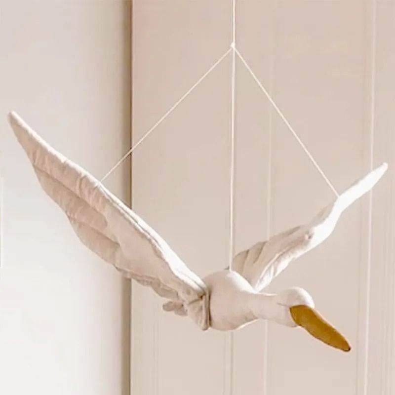Swan Wall Hanging Plush Doll Fabric Cushion Nursery Decor