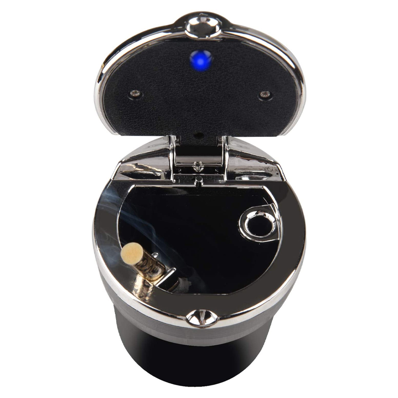 Creative Car Ashtray and Garbage Can, with LED Light and Cover, A Multi Function Car Supply