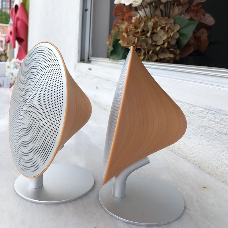 Bluetooth Speaker Retro Wooden Subwoofer with Touch Surface, Home Audio Desktop Stereo Bluetooth Audio Speaker