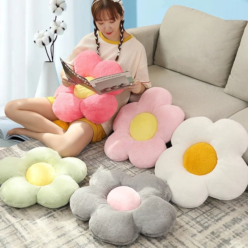 Soft Five Petal Flower Cushion