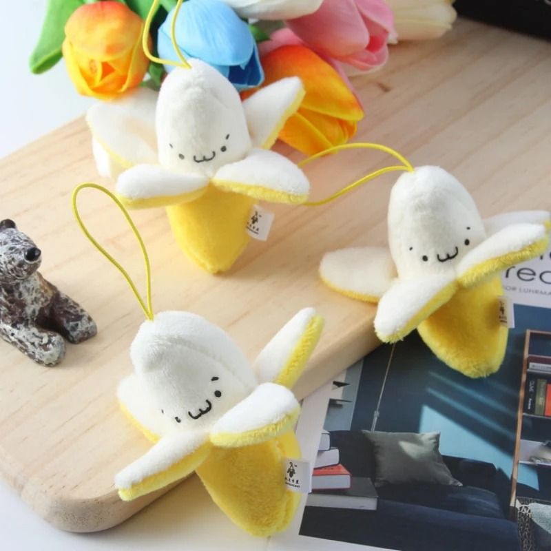 Plush Banana Keychain Bag Charm Gift