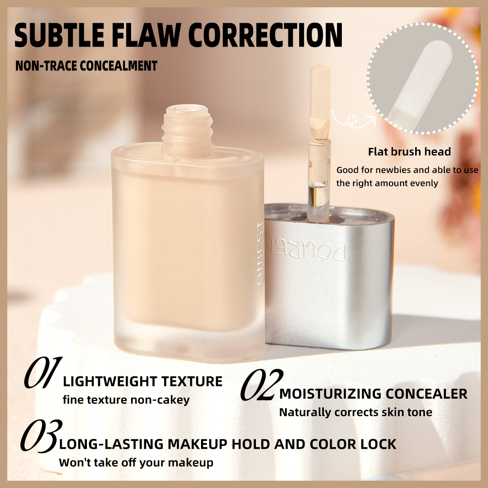 High Coverage Concealer, Moisturizing Liquid Makeup Base, Waterproof Foundation, Oil Control & Dark Circle Concealer