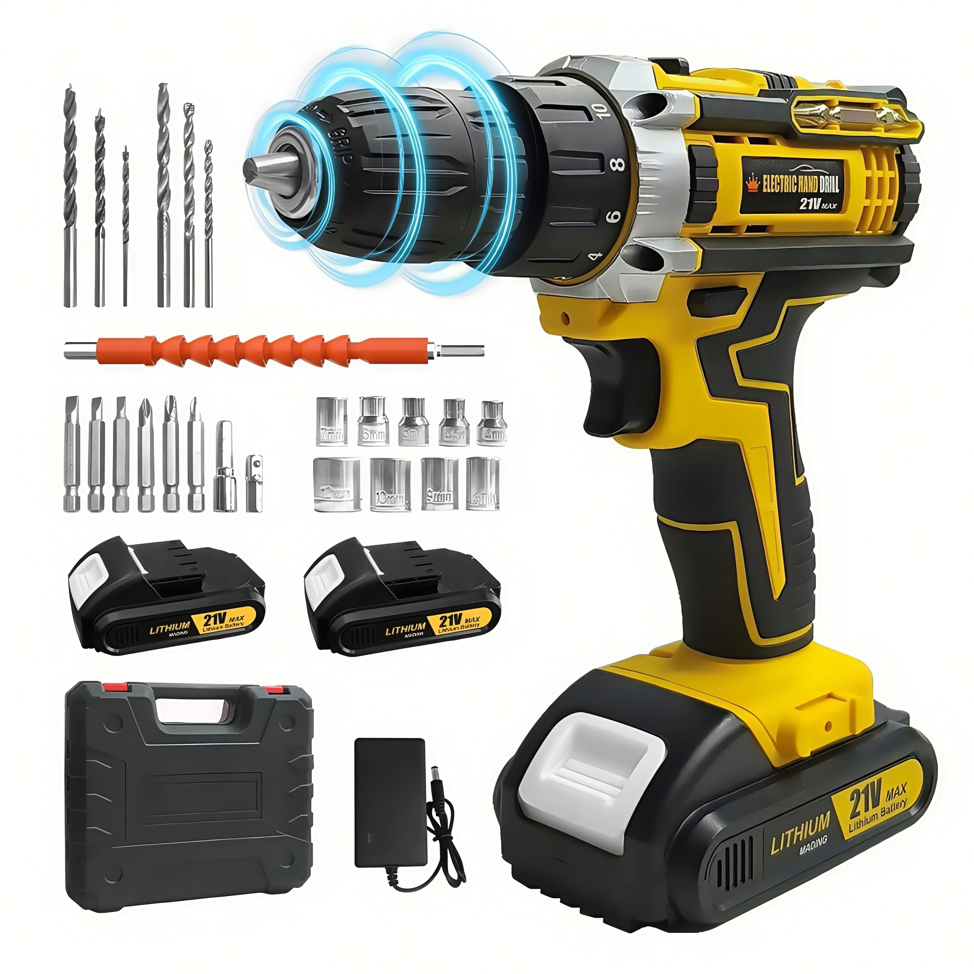 Lithium-Powered Electric Drill & Screwdriver Combo | Impact Driver Home DIY Kit | Executive Handheld Tool Suite