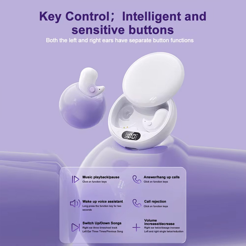 Invisible Sleep Earbuds Bluetooth Wireless Earbuds with Noise Cancelling Mic & HiFi Sound