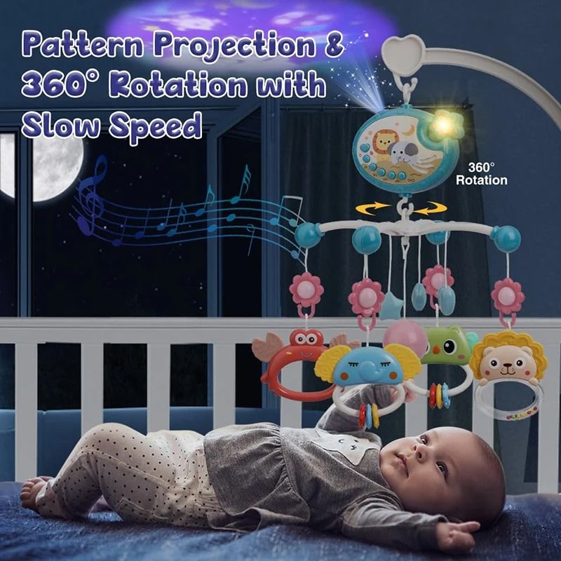 Musical Baby Crib Mobile with Lights and Projection