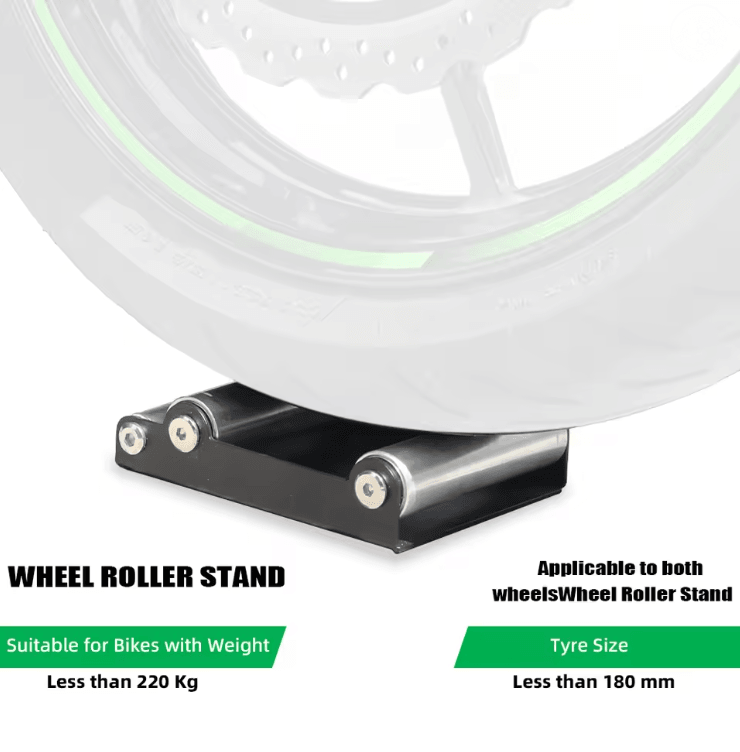 Motorcycle Tire Cleaning Stand Portable Roller Ramp for Chain and Wheel Maintenance