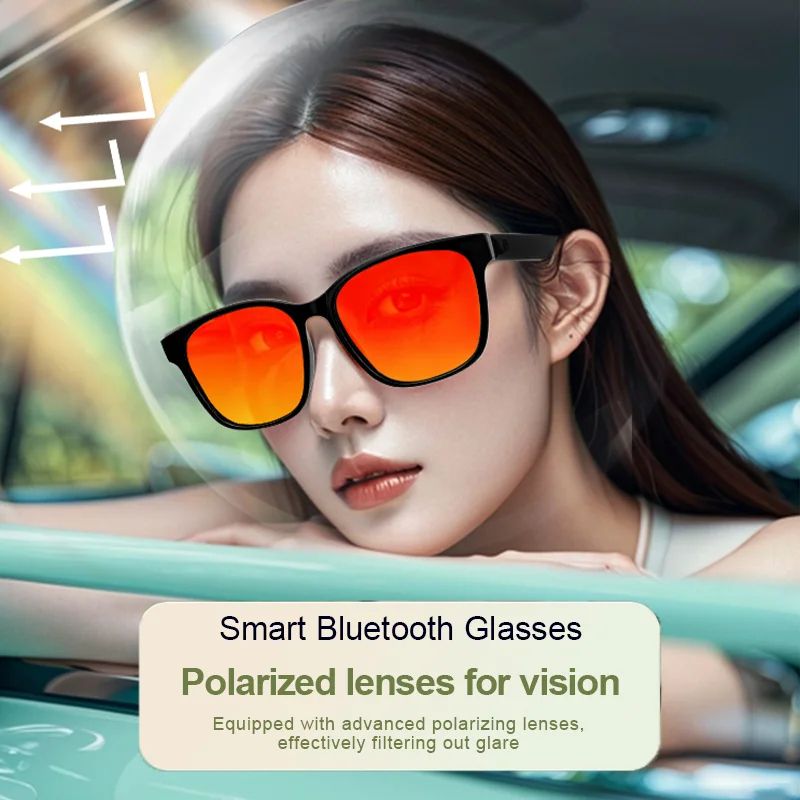 LIGE AI Voice Smart Sunglasses with Bluetooth Calls and Camera Control