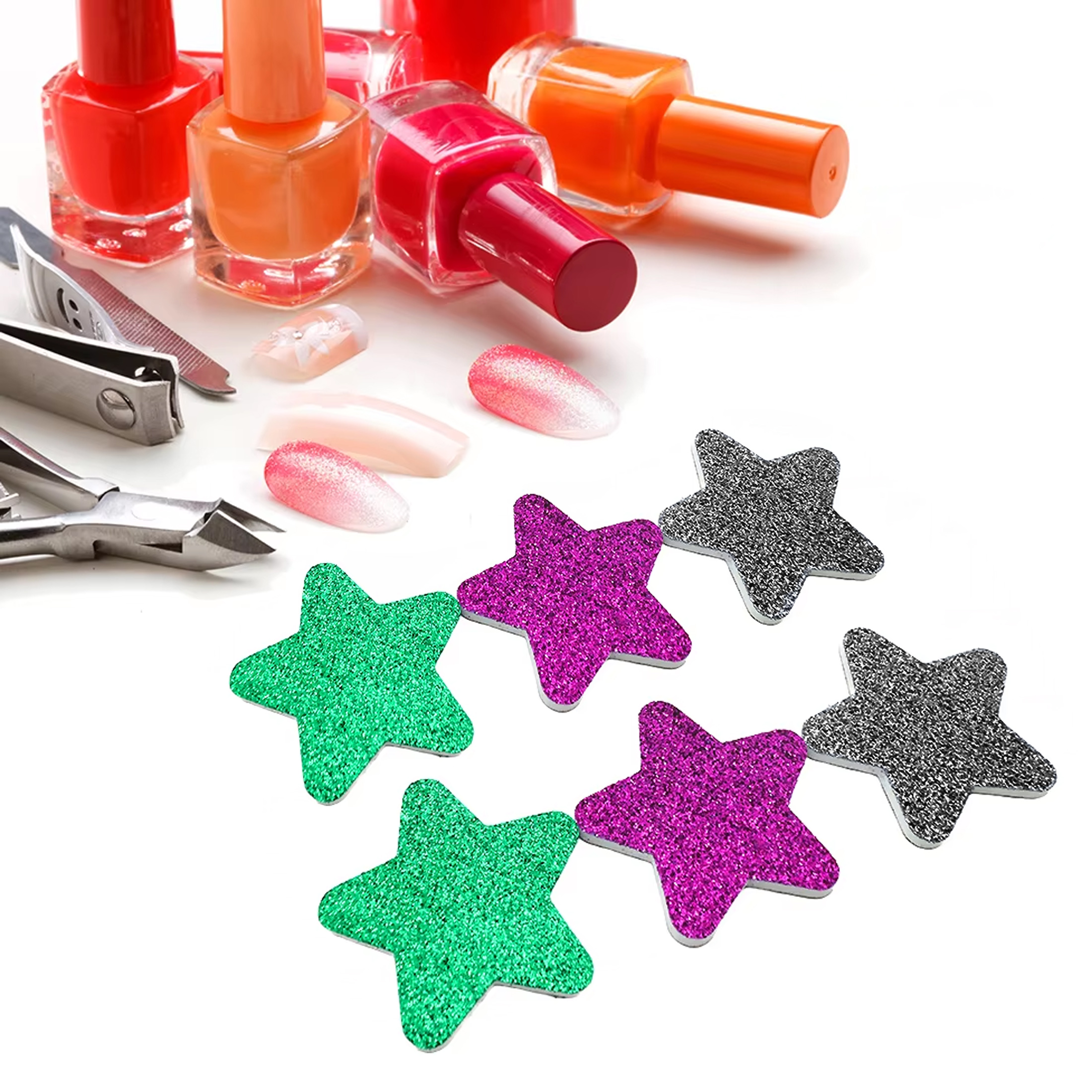Christmas Nail File Set Pentacle Design, Nail Art Files Gel Polisher, Professional Pedicure Manicure Supplies