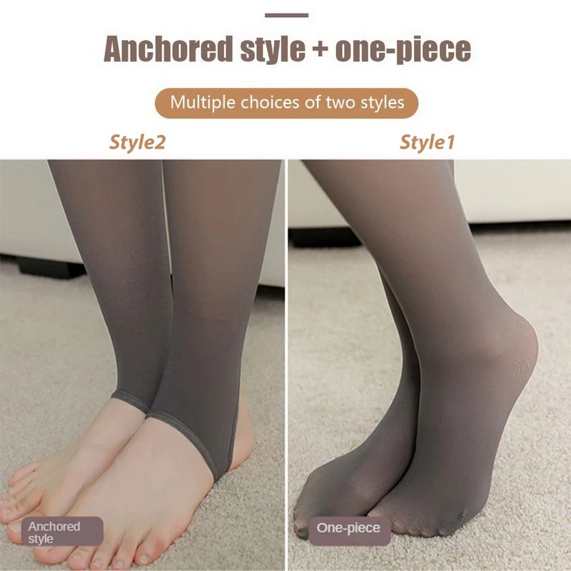 TINSOL Women's Thermal Fleece Leggings - Thick Velvet Translucent Winter Tights