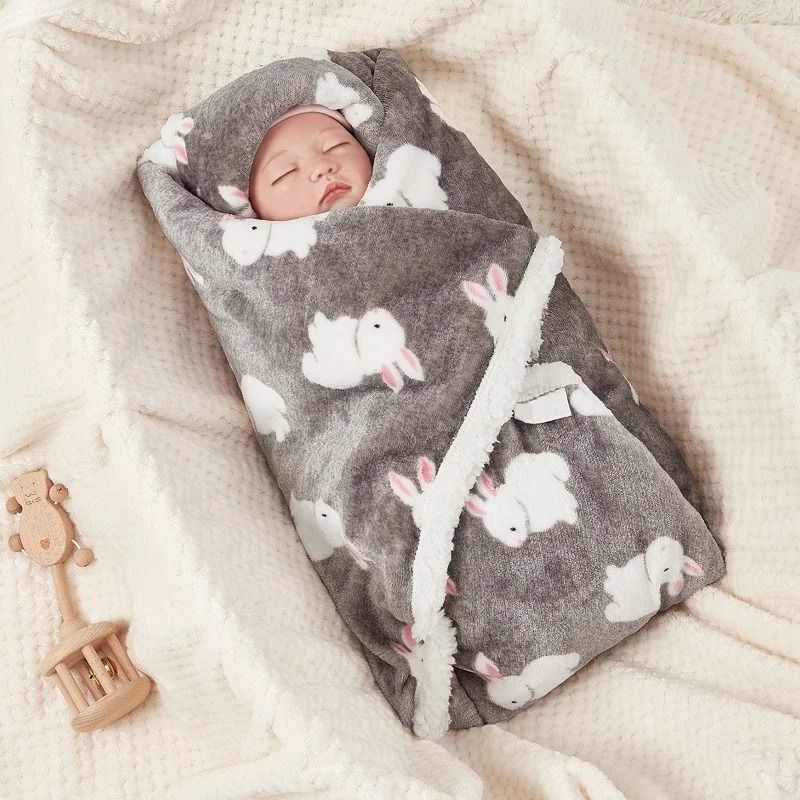 Winter Baby Swaddle Wrap Flannel Fleece Blanket