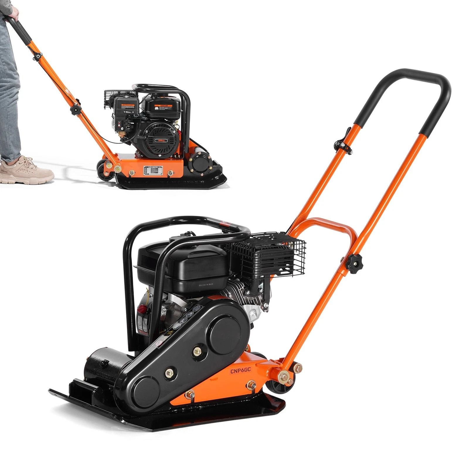 Walk Behind Plate Compactor Tamper with Engine, EPA & CARB Certified Durable and Powerful for Construction