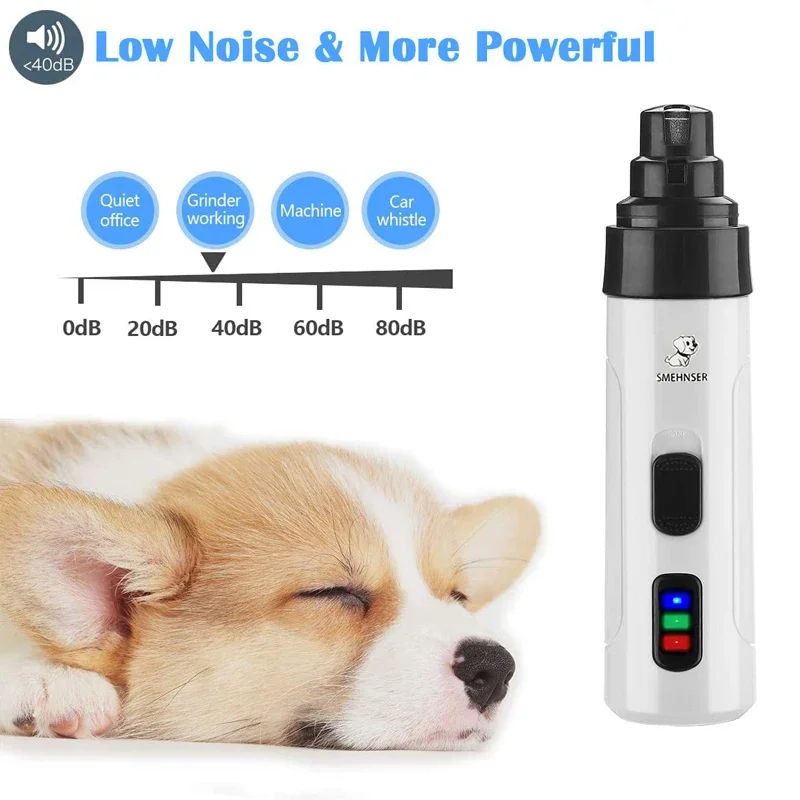 Electric Dog & Cat Nail Grinder – Quiet, Painless Professional Grooming Tool